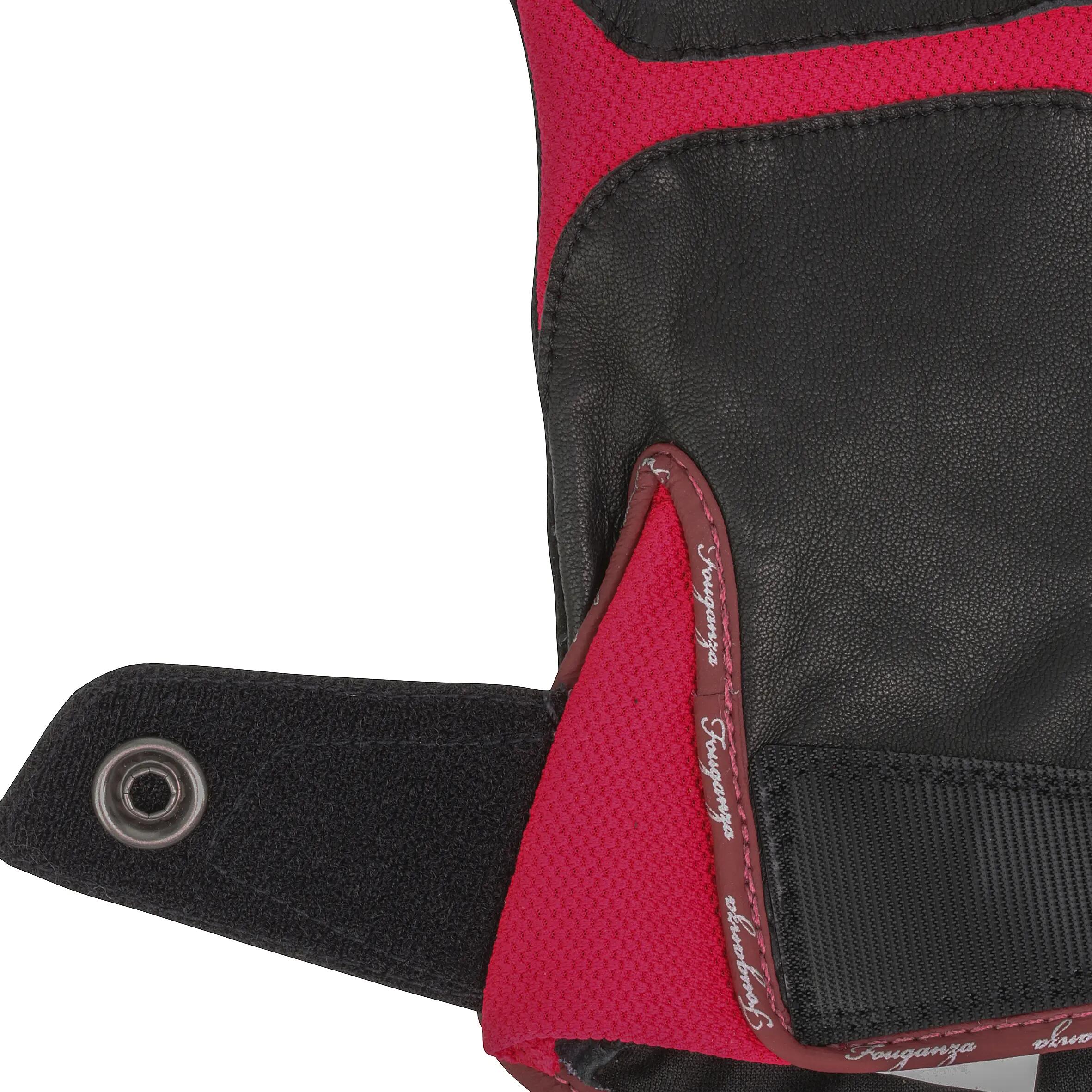 Performer Adult Horse Riding Gloves - Black/Pink 7/8