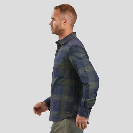 חולצה מחממת לגברים דגם TRAVEL100 לטיולים - חאקי