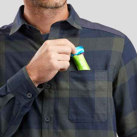 חולצה מחממת לגברים דגם TRAVEL100 לטיולים - חאקי