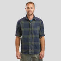 Men's Travel Trekking Shirt - TRAVEL500 WARM - Green