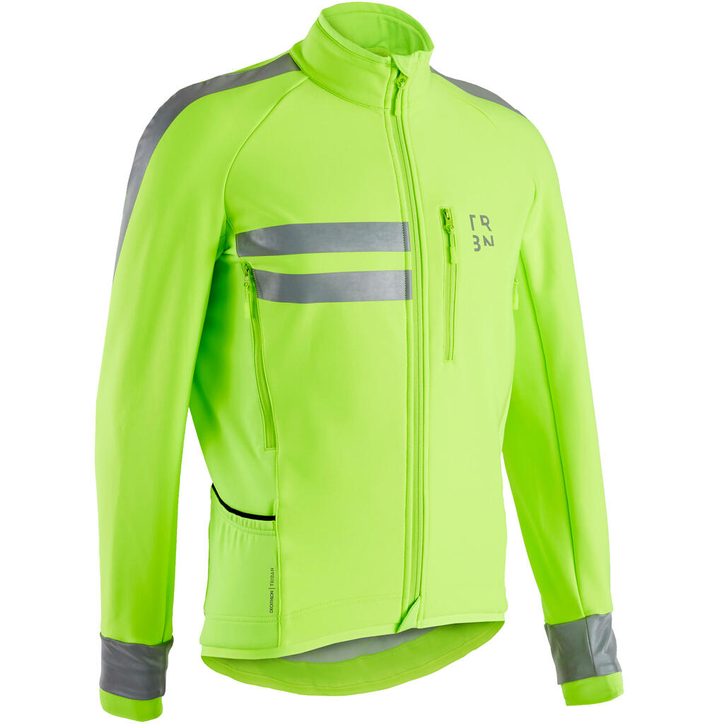 CHAQUETA DE CICLISMO RUTA HOMBRE RC500 AMARILLO FLUOR REFLECTANTE