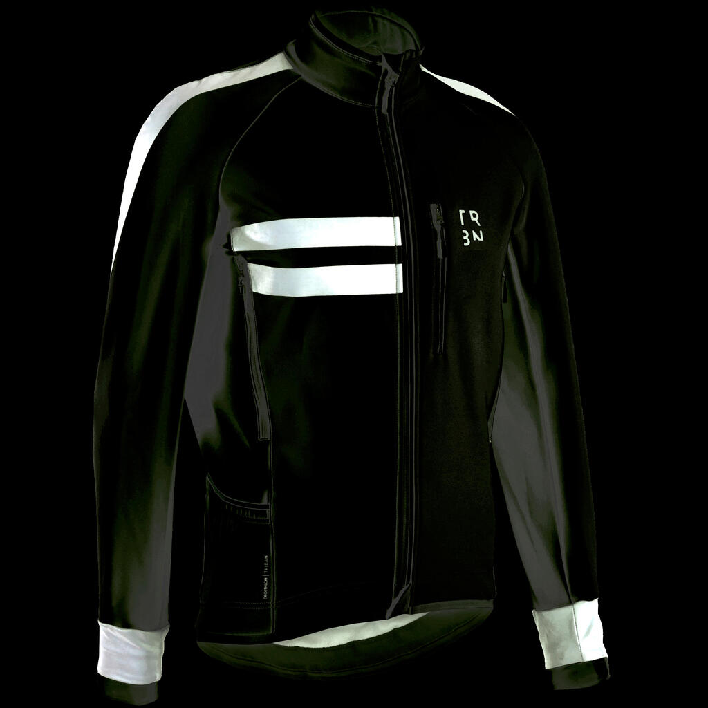CHAMARRA CICLISMO INVIERNO HOMBRE Triban RC500 VISIBLE AMARILLO FLUO EN1150