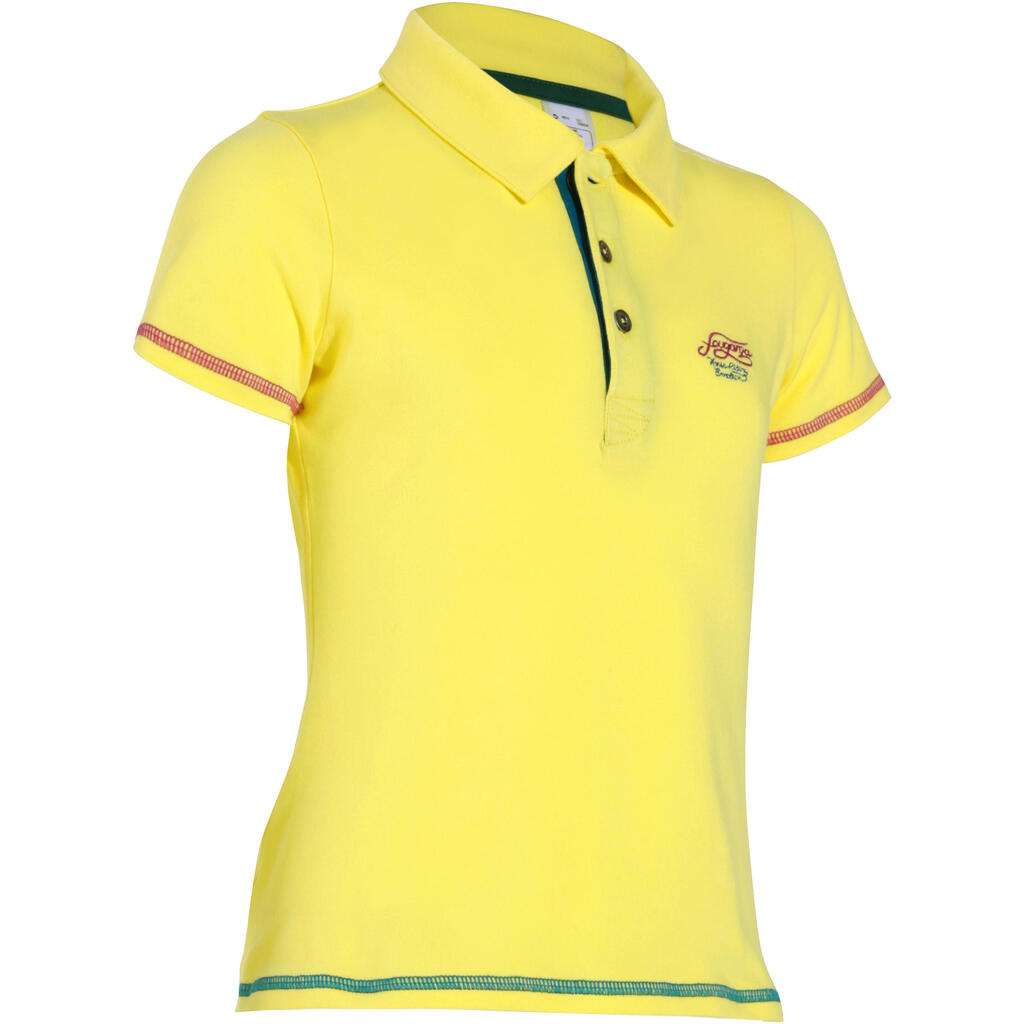 Reit-Poloshirt Ado Kinder gelb