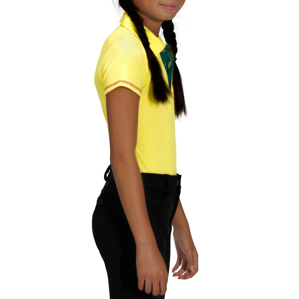 Reit-Poloshirt Ado Kinder gelb