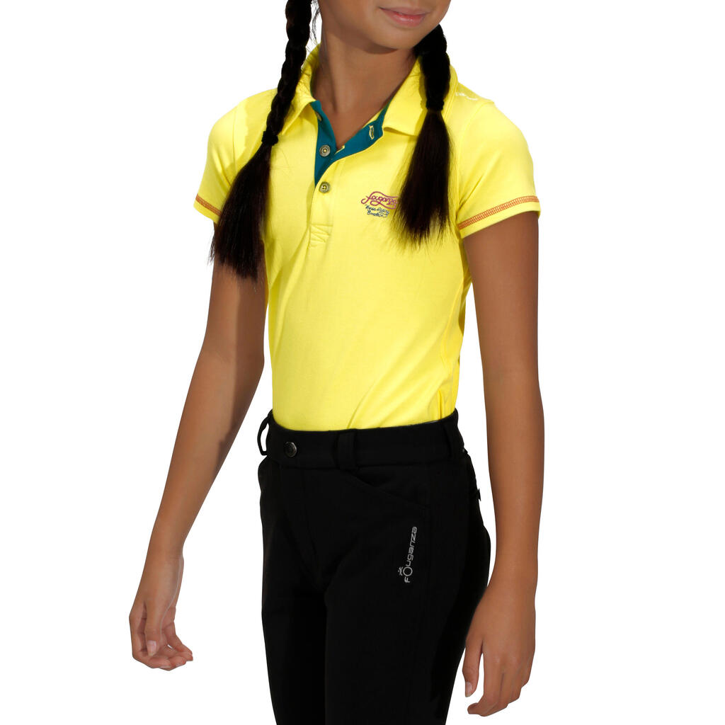 Reit-Poloshirt Ado Kinder gelb