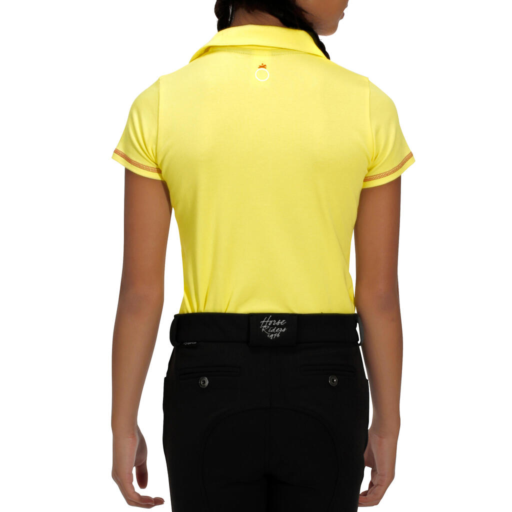 Reit-Poloshirt Ado Kinder gelb