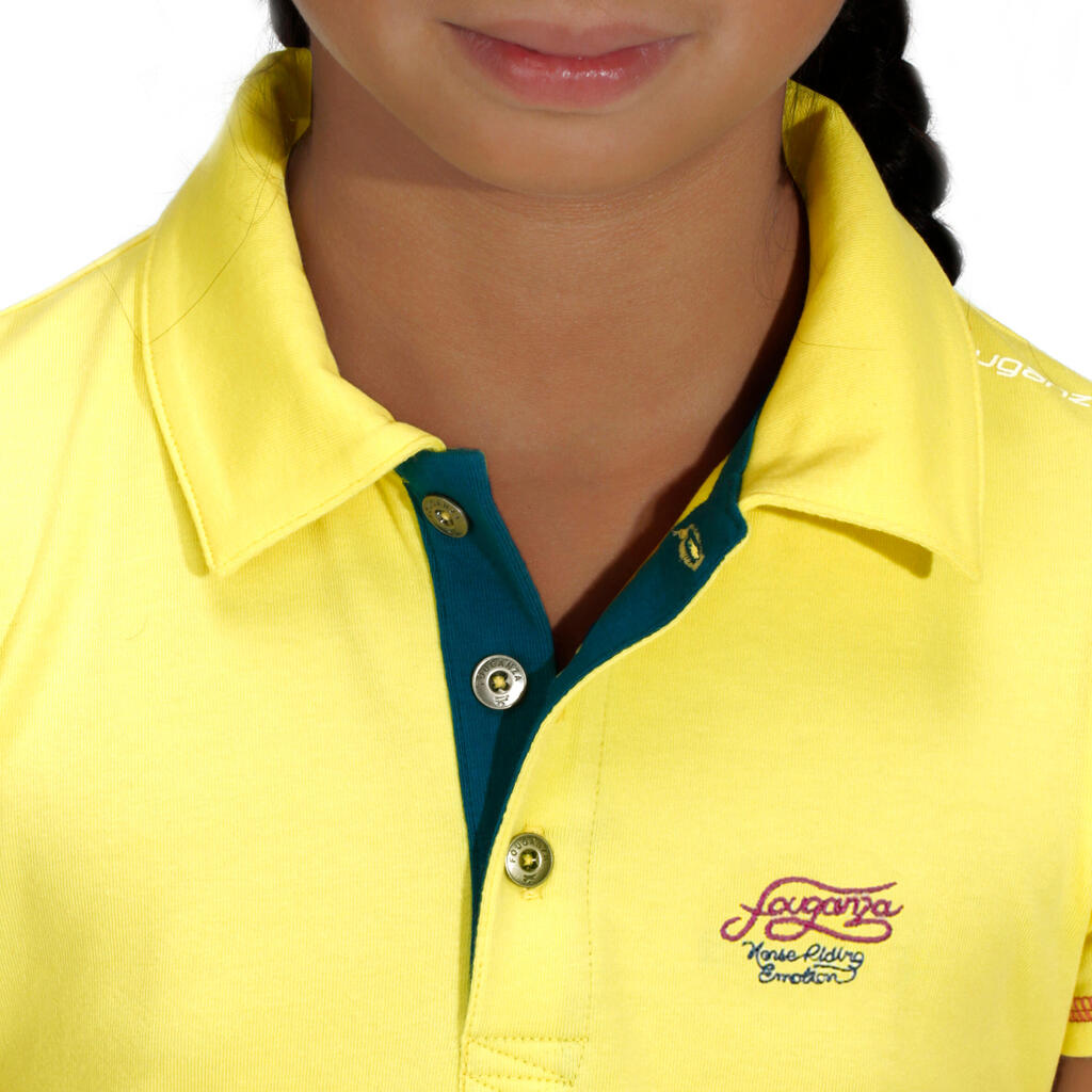 Reit-Poloshirt Ado Kinder gelb