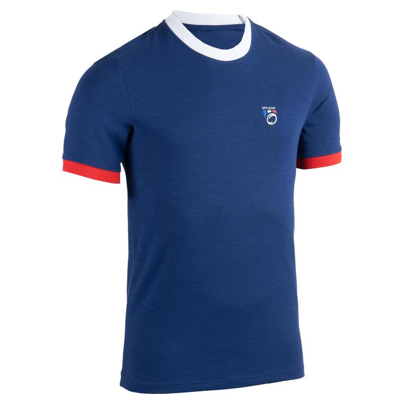 T shirt manches courtes rugby supporter Rugby 2019 France adulte bleu