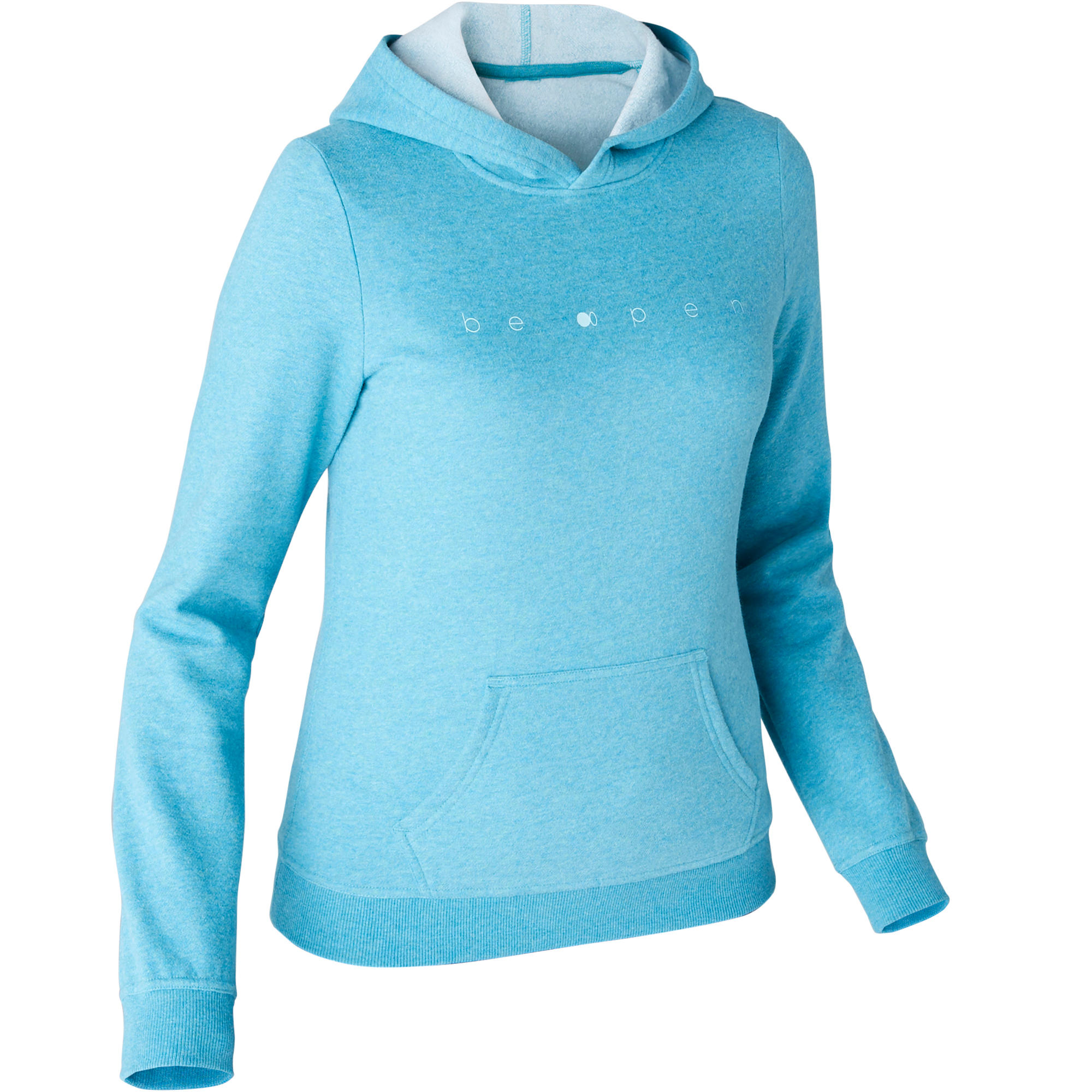 Women's Hooded Gentle Gym & Pilates Sweatshirt 520 - Turquoise 7/7