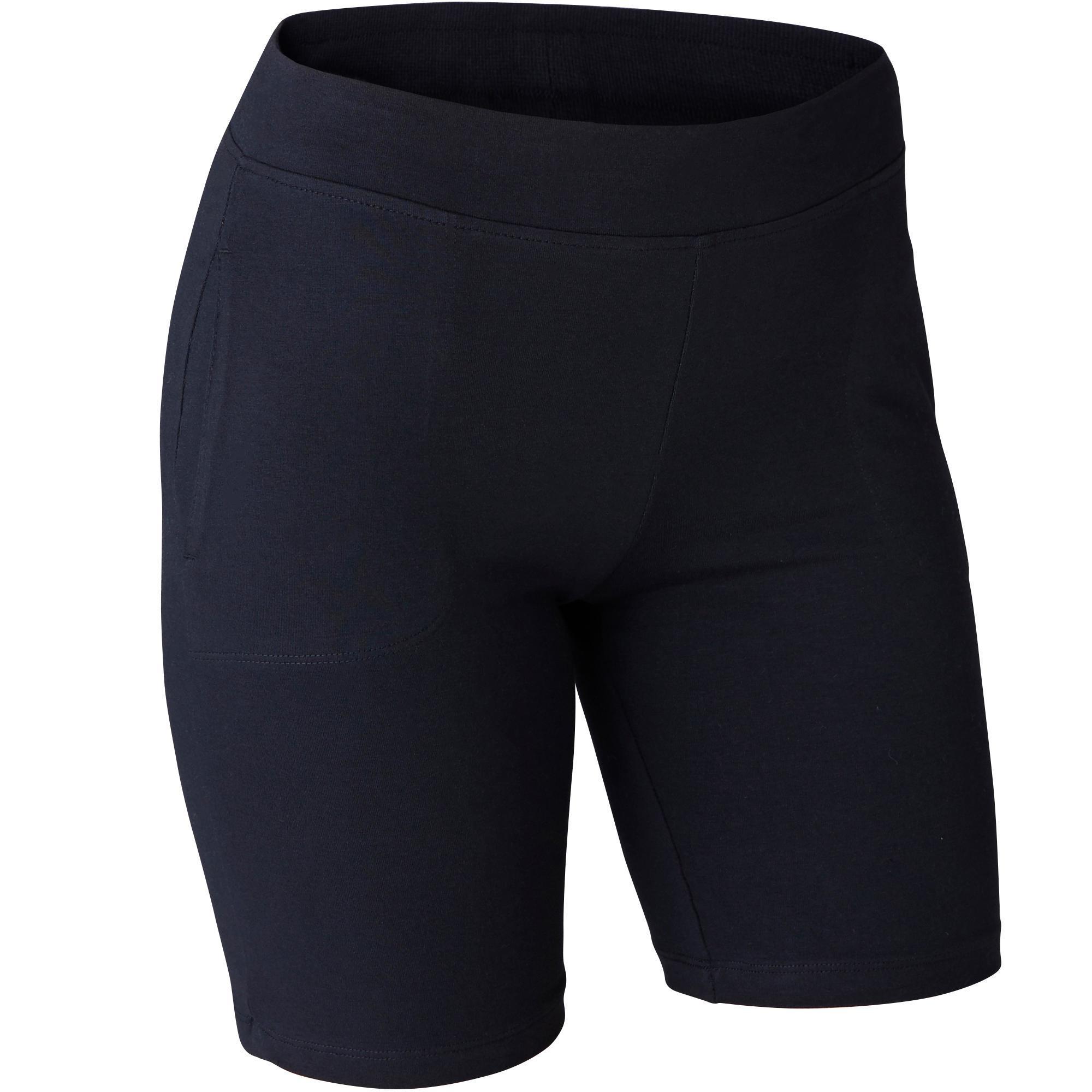 Domyos Short Fit 500 Regular Pilates En Lichte Gym Dames Zwart domyos kopen in de aanbieding