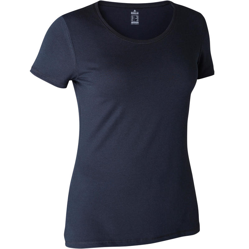 T-Shirt 500 régulier Pilates Gym douce femme noir