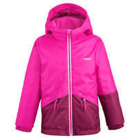 Kids’ Warm and Waterproof Ski Jacket – 100 Pink