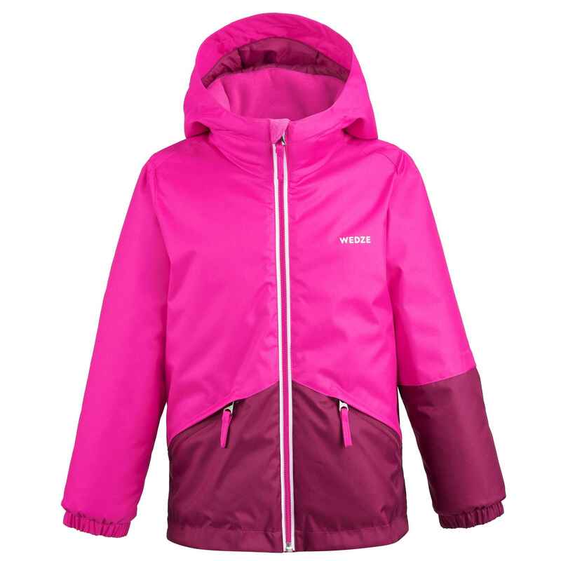 Kids’ Warm and Waterproof Ski Jacket – 100 Pink