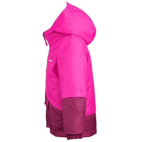 Kids’ Warm and Waterproof Ski Jacket – 100 Pink