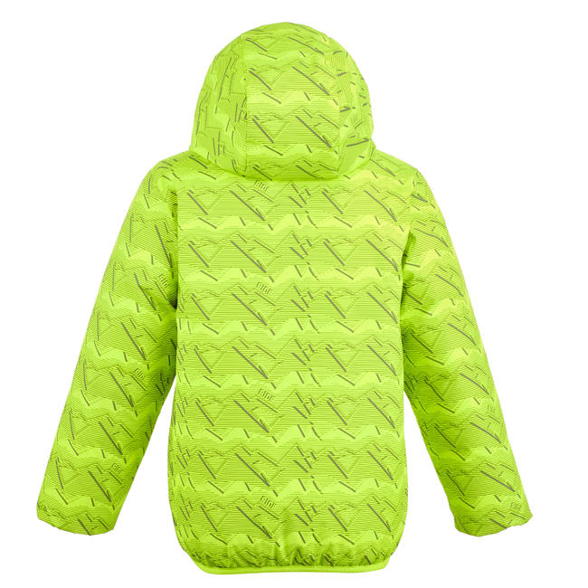 CHILDREN'S SKI JACKET WARM REVERSE 100 GREY AND YELLOW