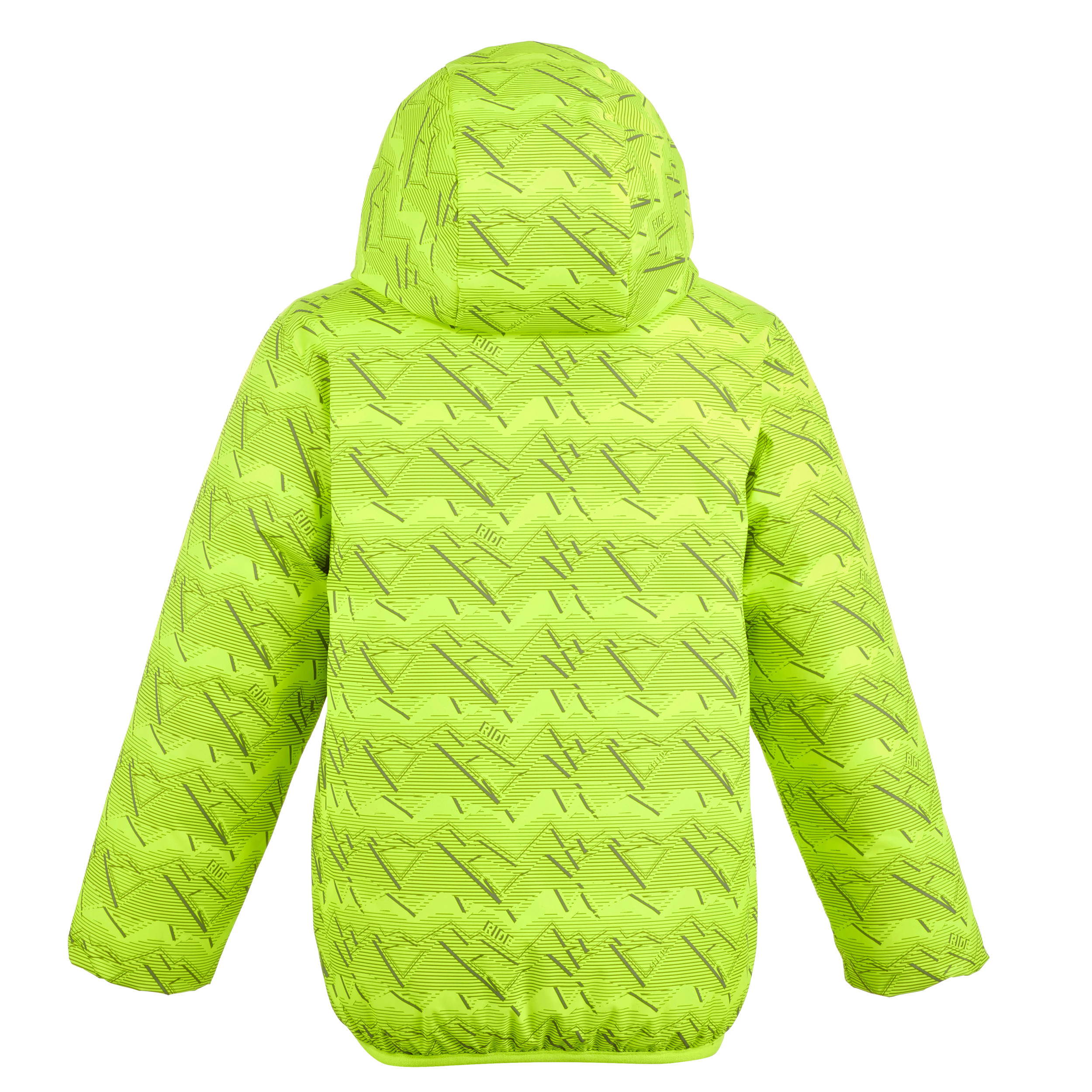 KIDS’ WARM AND WATERPROOF SKI JACKET WARM REVERSE 100 GREY AND YELLOW 6/19