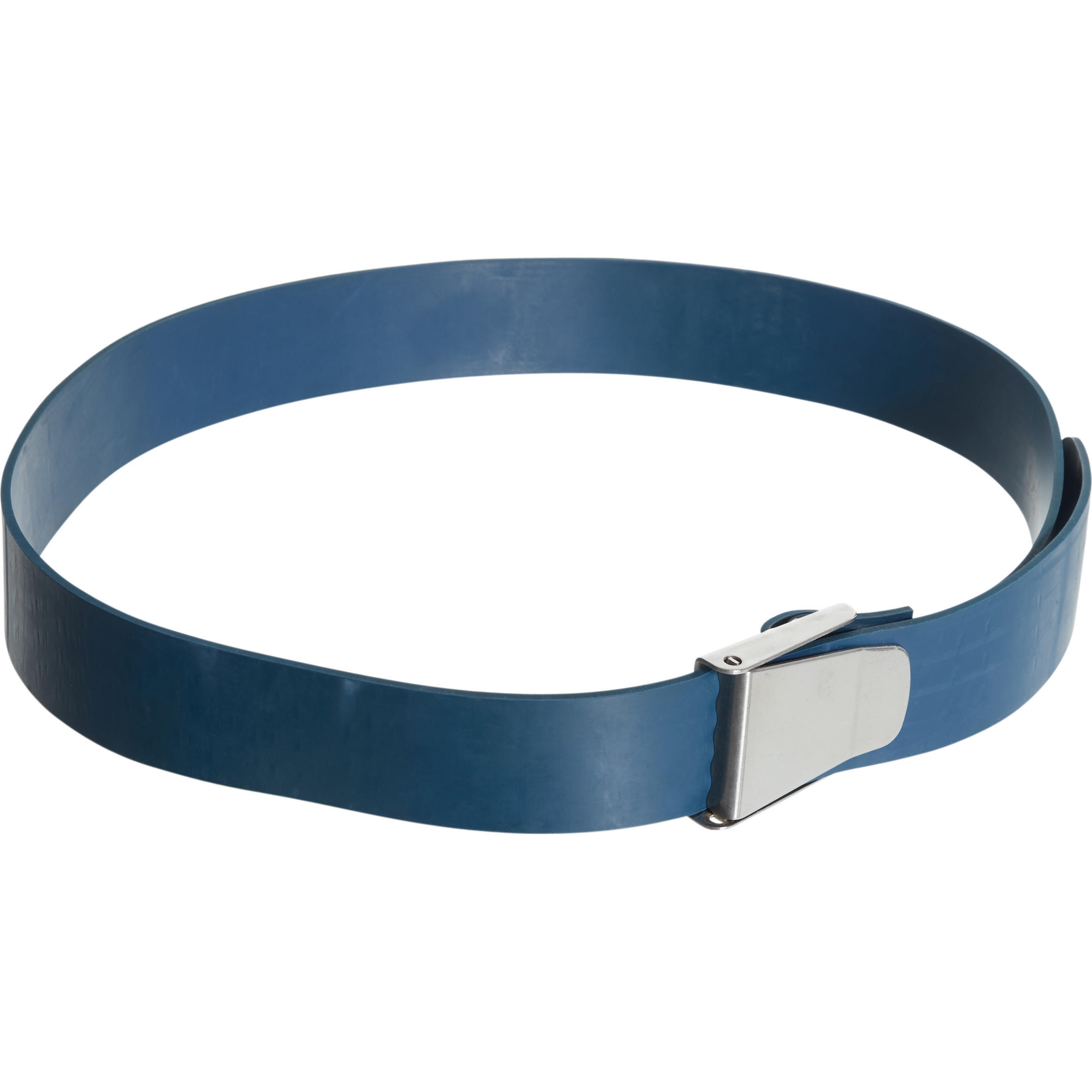Freediving FRD500 rubber weight belt with metal buckle - Blue 4/4