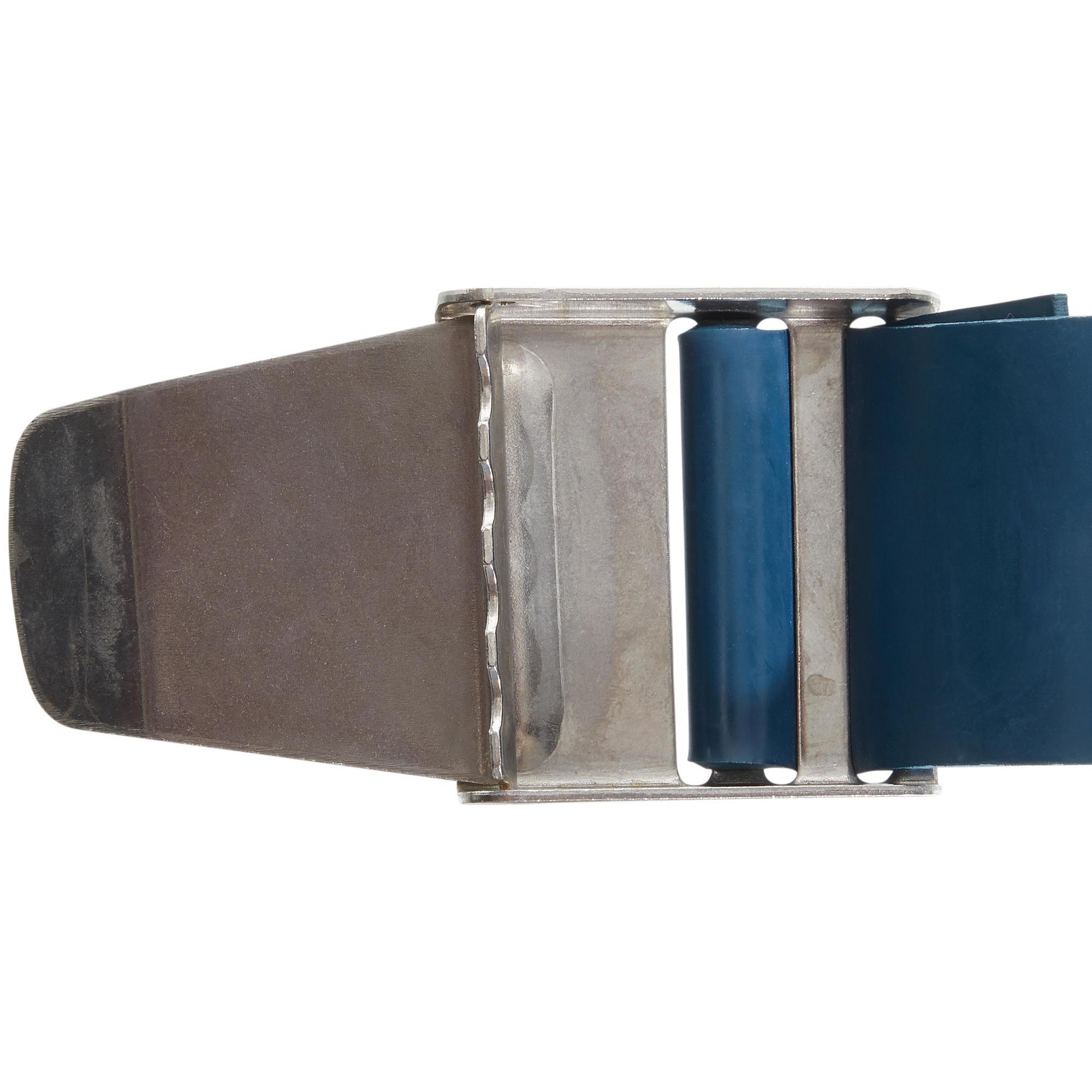 Freediving lead belt FRD500 in blue rubber, metal buckle