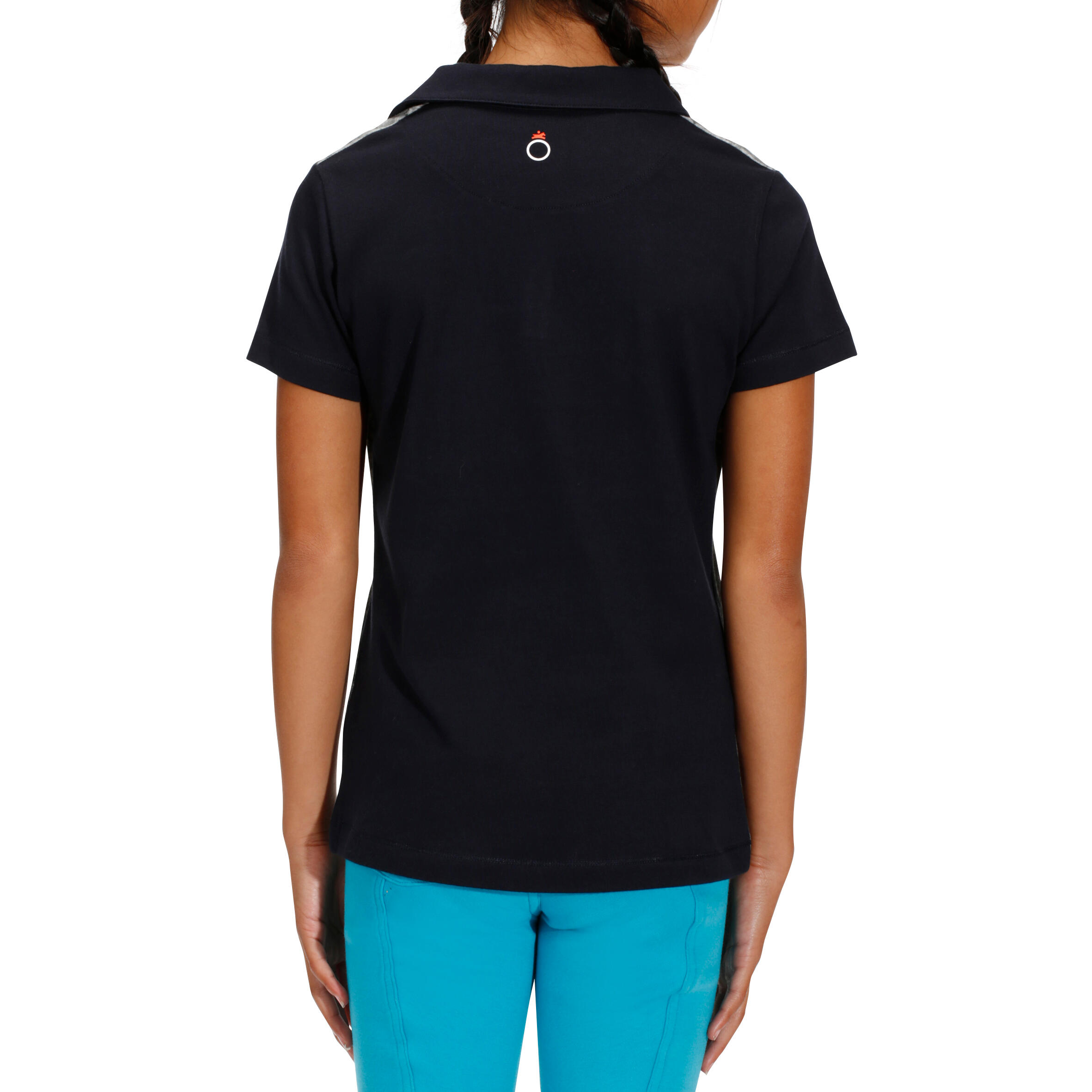 Astro Children's Short-Sleeved Horse Riding Polo Shirt - Navy Blue 4/10