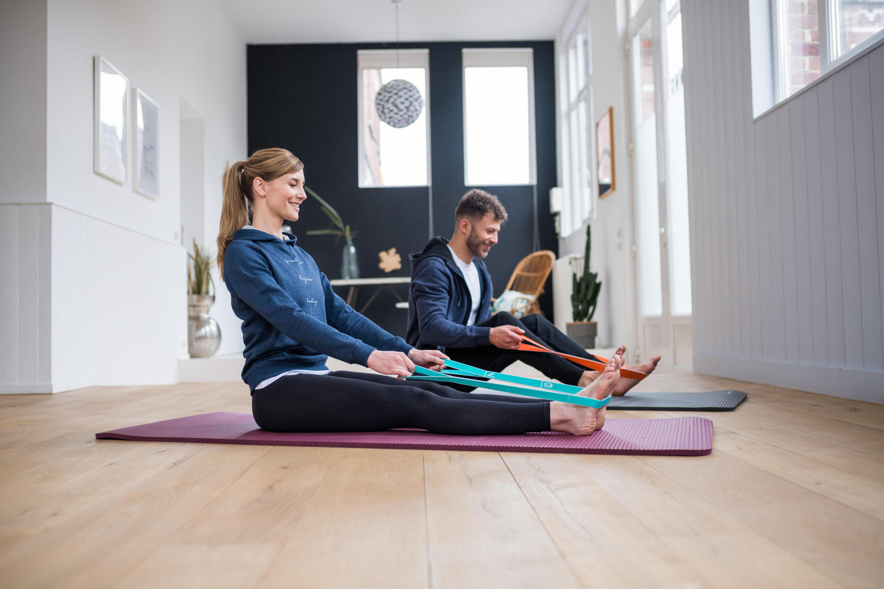 tonificar-se com as bandas elásticas