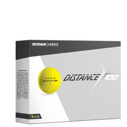 Balle de golf DISTANCE 100 X12 Jaune