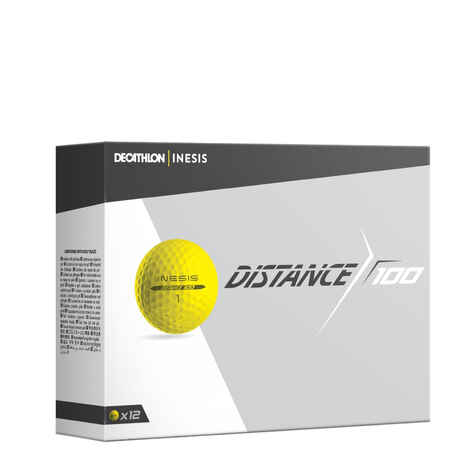 Distance 100 Golf Ball x12 - Yellow