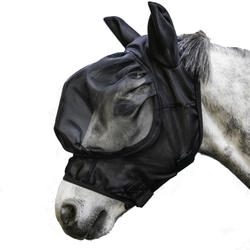 Masque antimouche équitation 500 cheval noir