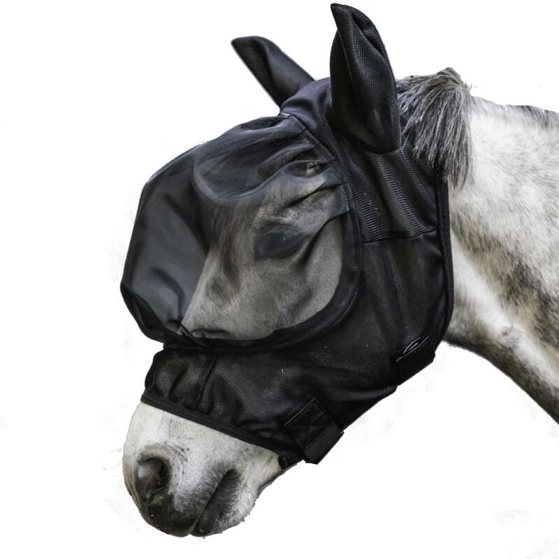FOUGANZA 500 Horse Fly Mask Black Decathlon