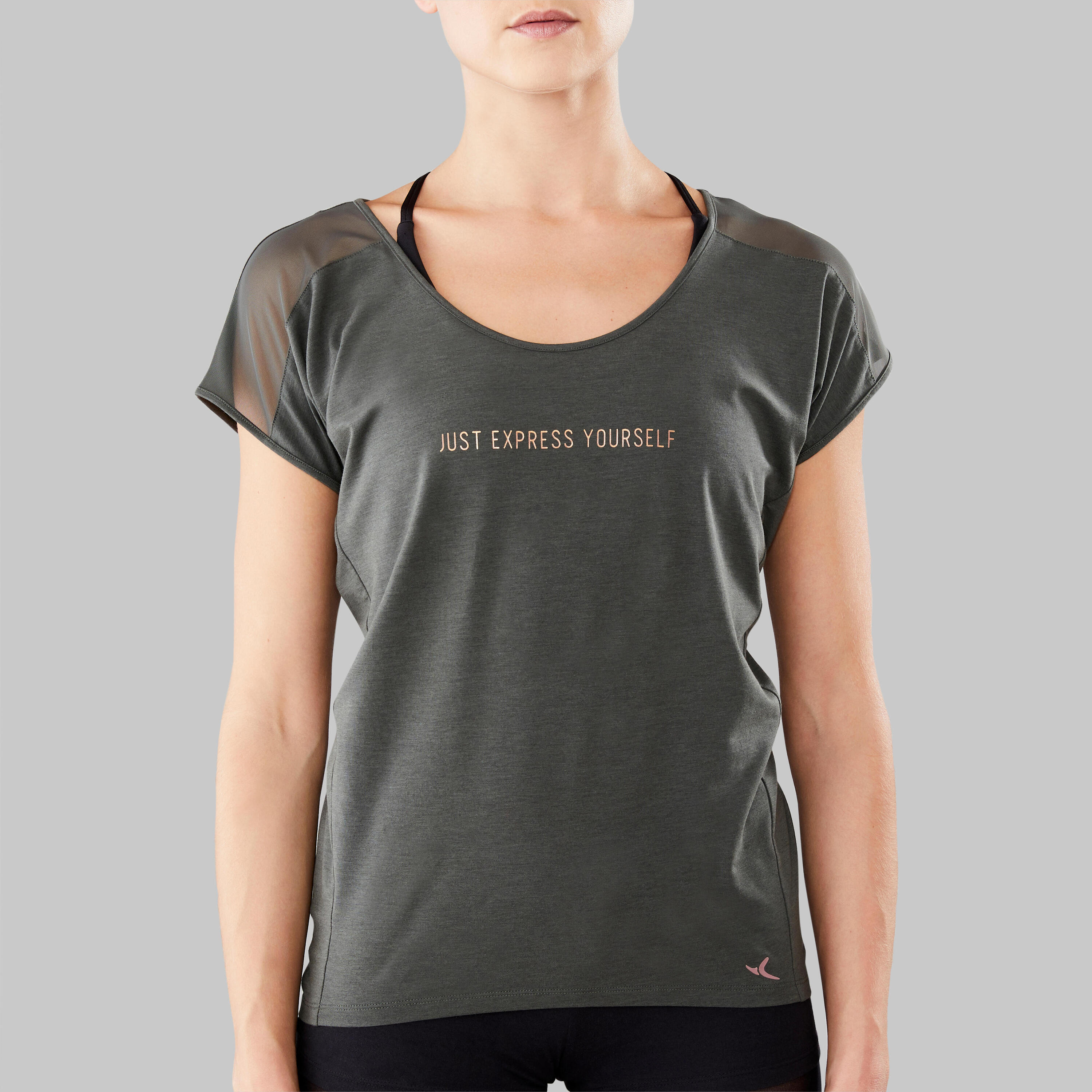 Women's Modern Dance Message T-shirt - Olive Black 7/15