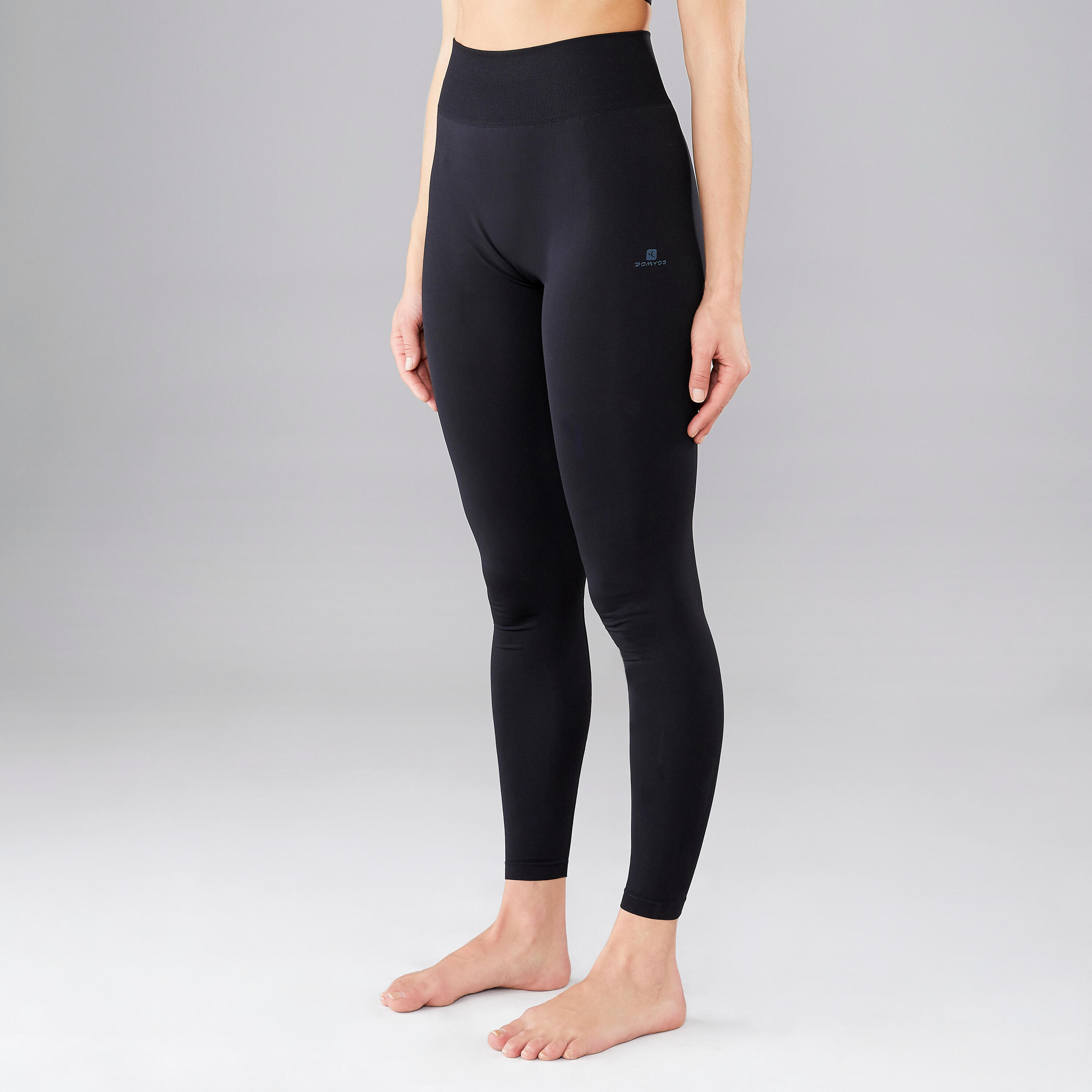 Mallas Leggings danza moderna vientre plano Mujer Domyos negro