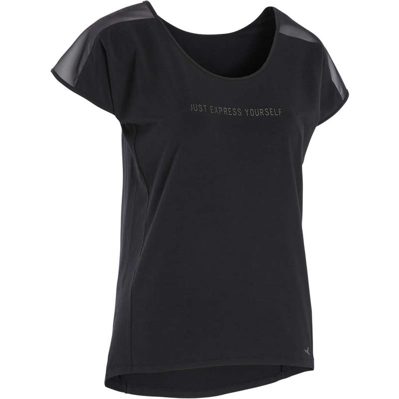 WOMEN MODERN JAZZ DANCE APPAREL, TOEPADS Street Dance and Urban Dance - Women's Modern Dance T-shirt DOMYOS - Sports