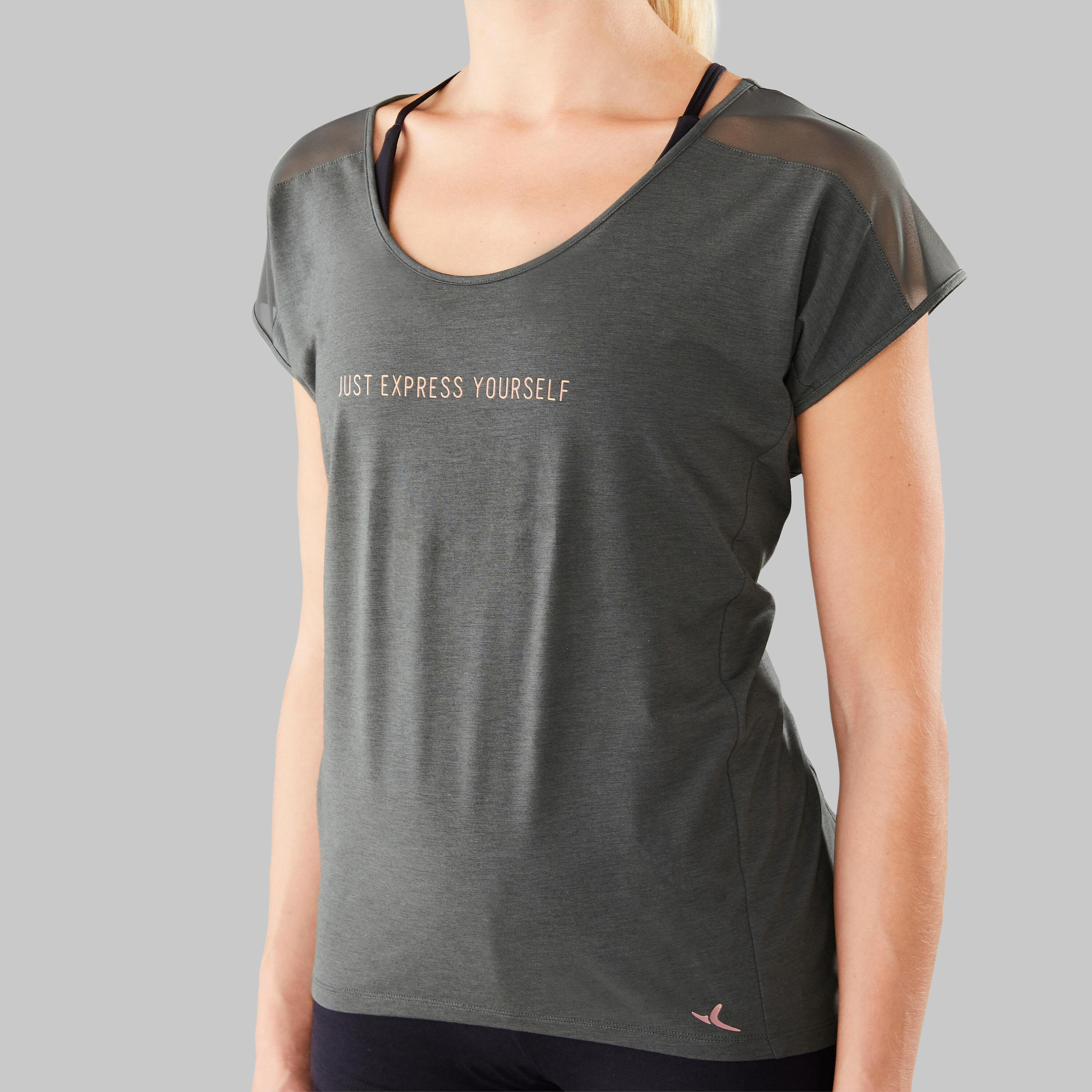 Women's Modern Dance Message T-shirt - Olive Black 6/15