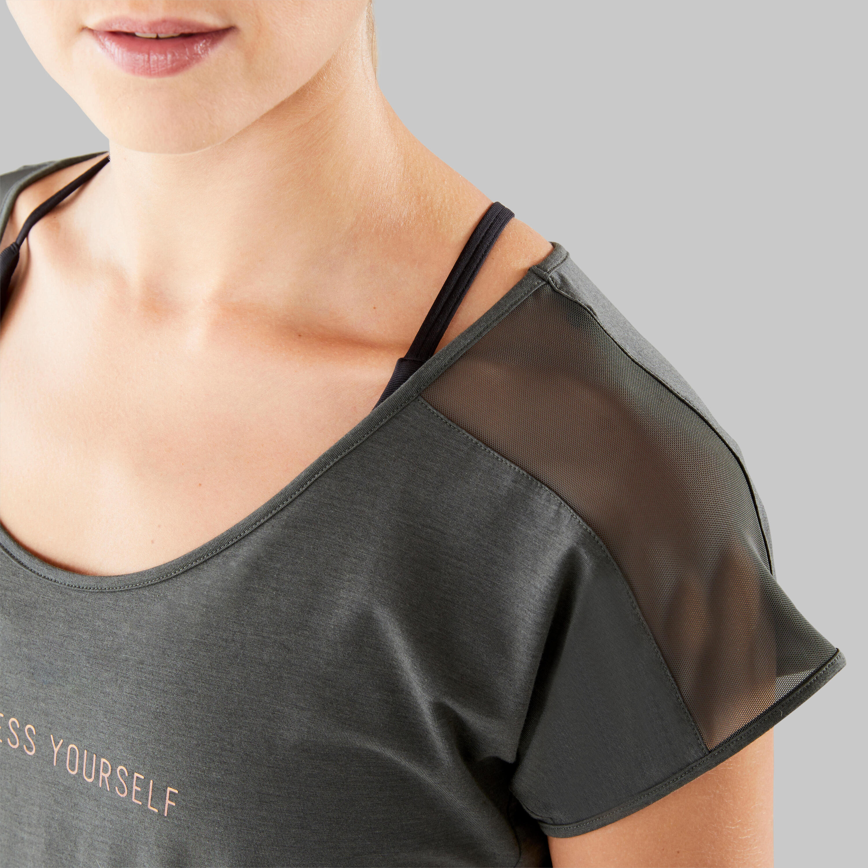 Women's Modern Dance Message T-shirt - Olive Black 11/15