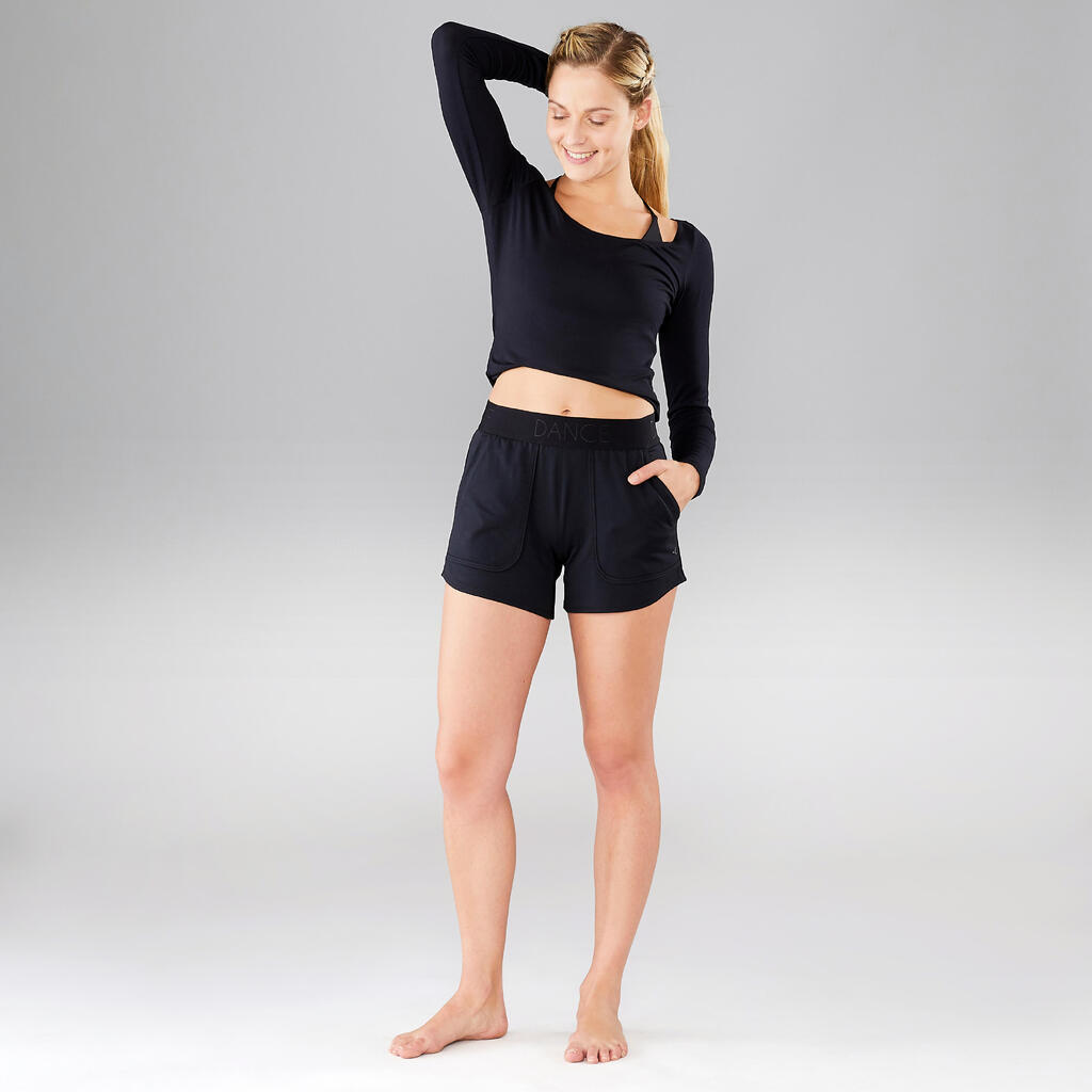 Women's Fitted Modern Dance Shorts - Black