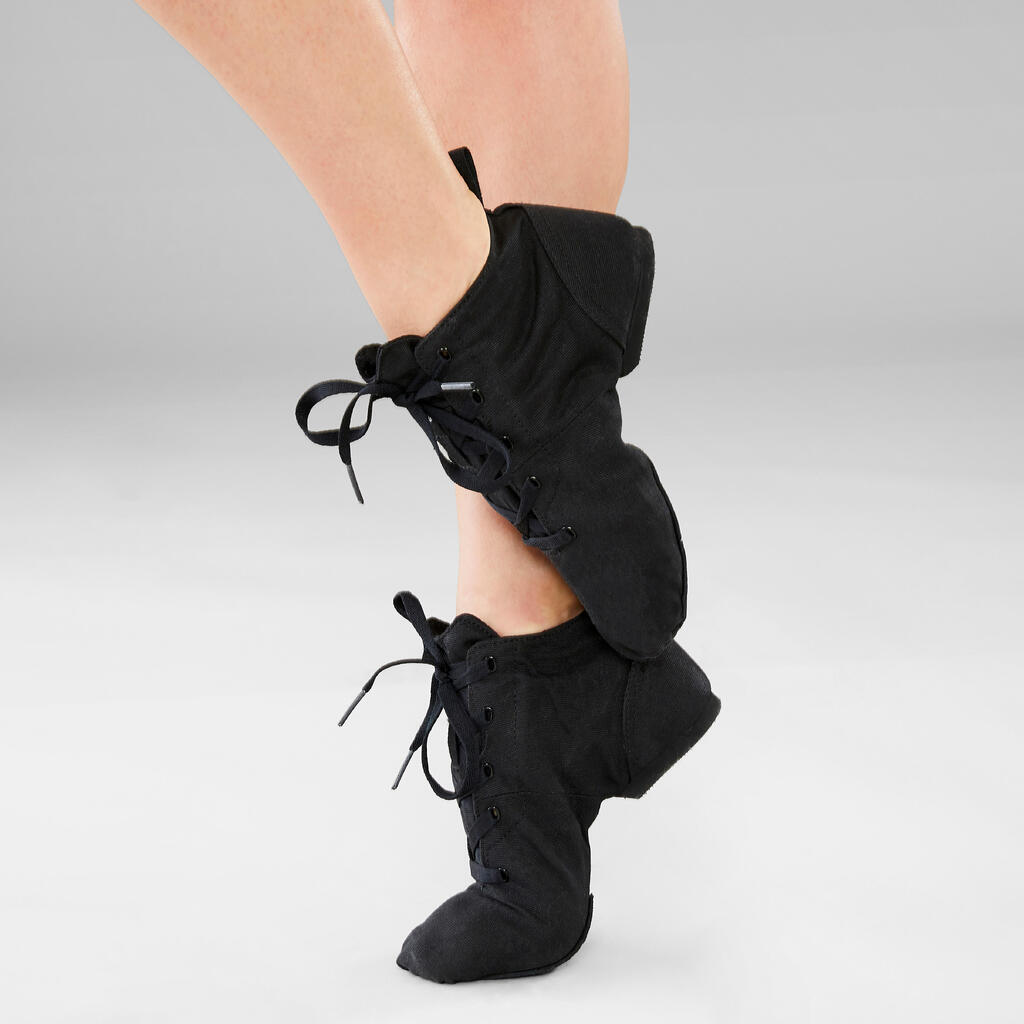 Canvas Modern Jazz Dance Ankle Boots - Slippers - Black