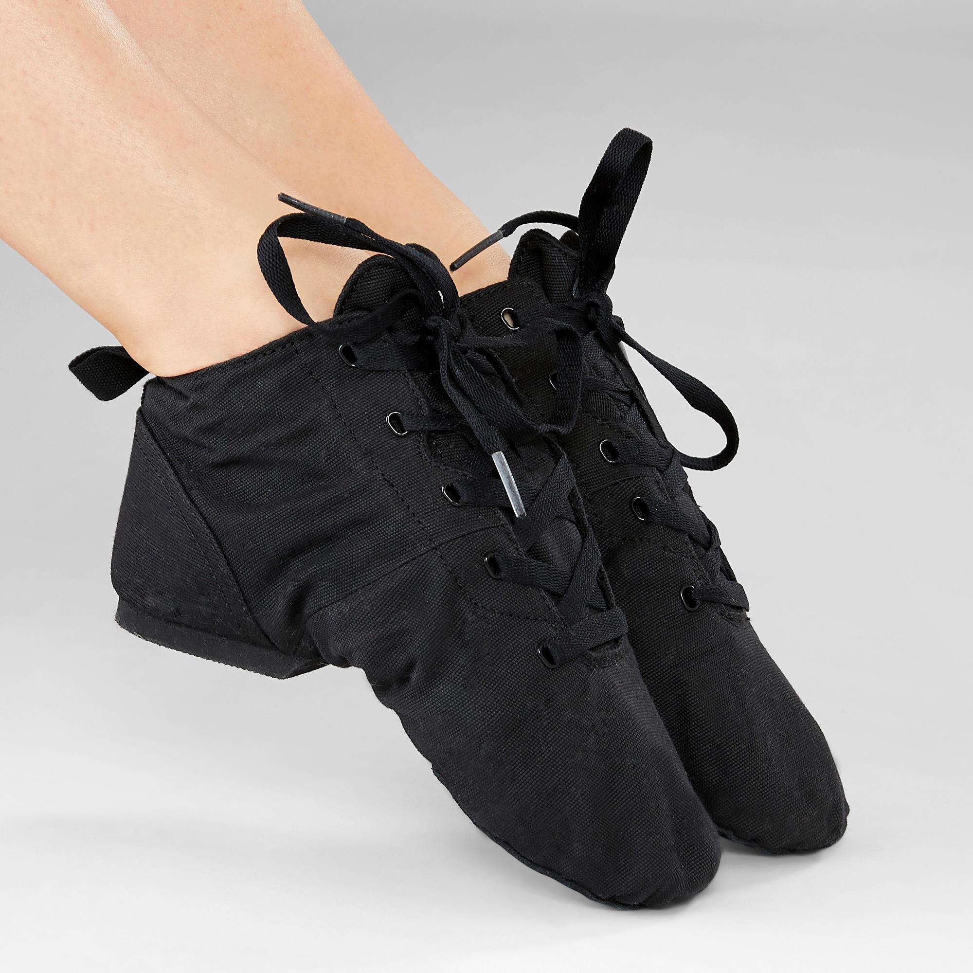 Bottines - Chaussons de danse modern'jazz noires en toile 5/8