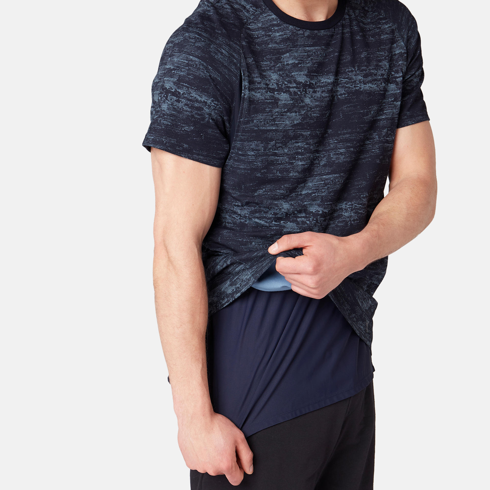 540 Free Move Pilates & Gentle Gym T-Shirt - Navy Blue Print 6/8