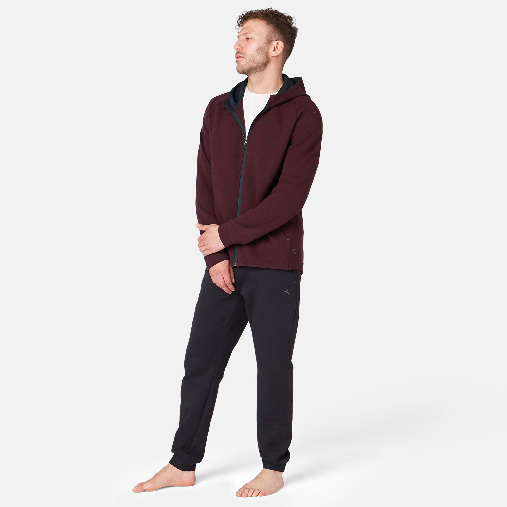 

Men's Gym Jacket Spacer Hooded 530 - Mottled Burgundy -  By NYAMBA | Decathlon, Red