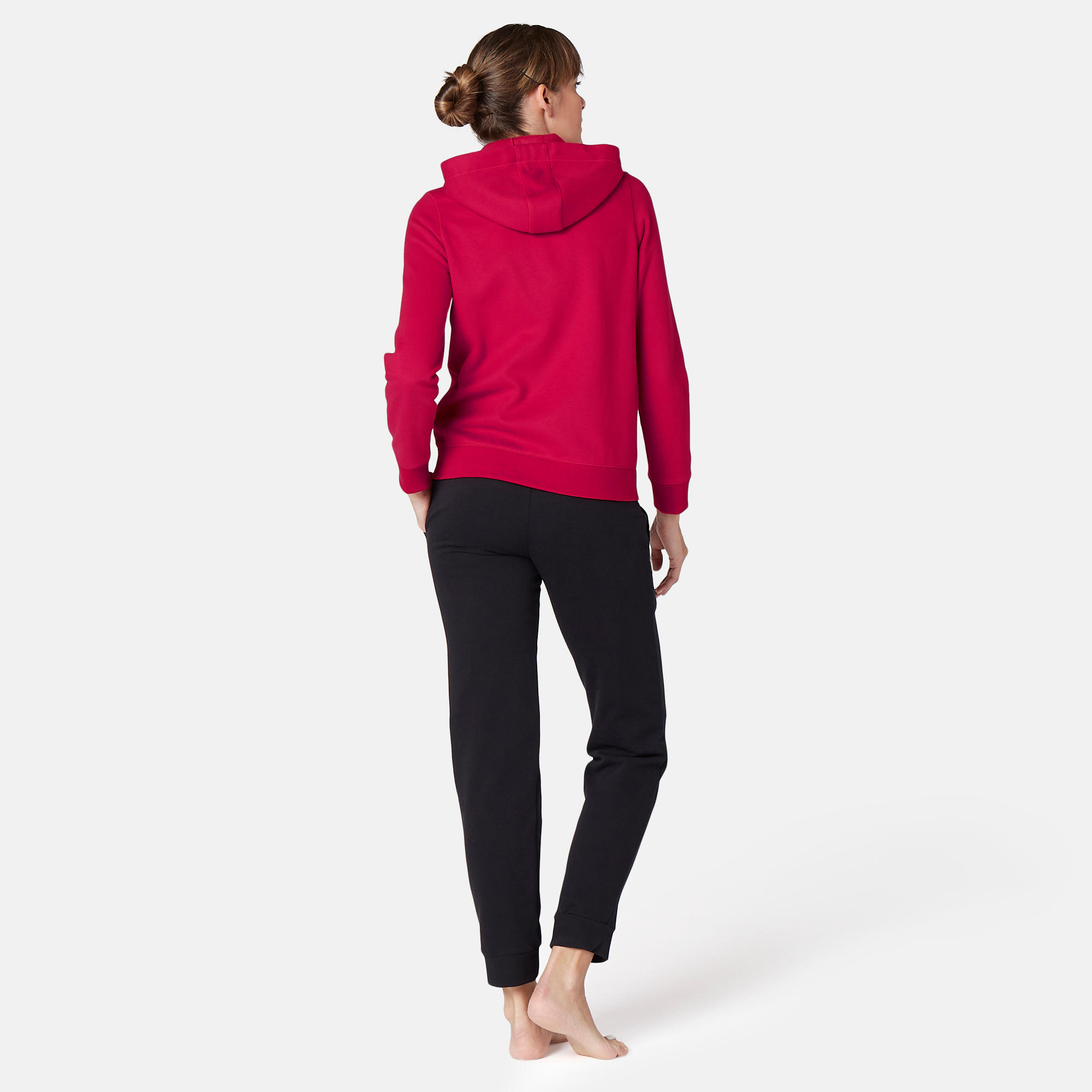 520 Women's Pilates & Gentle Gym Hooded Jacket - Dark Red 4/7