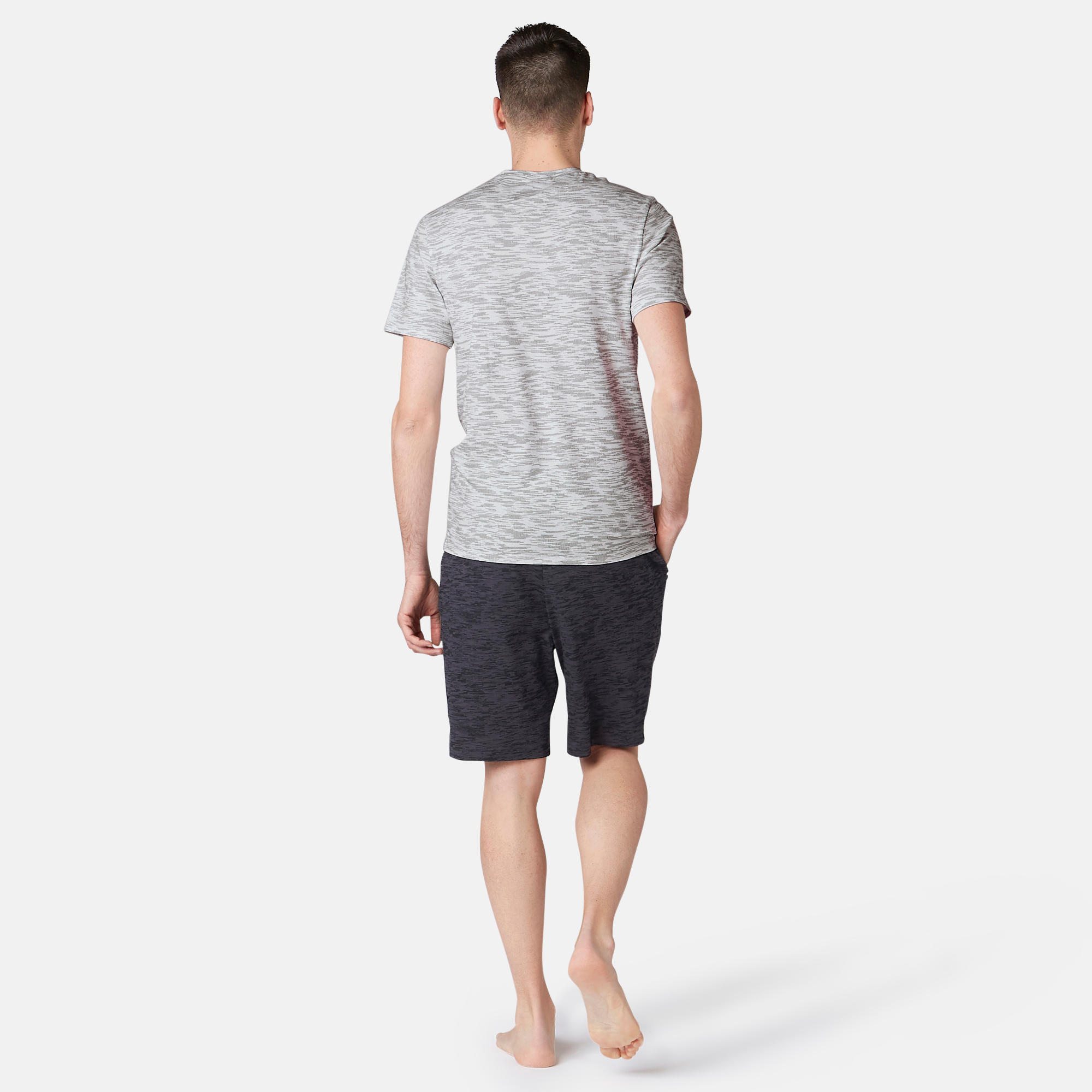 500 Slim-Fit Gentle Gym & Pilates T-Shirt - White Print 5/7