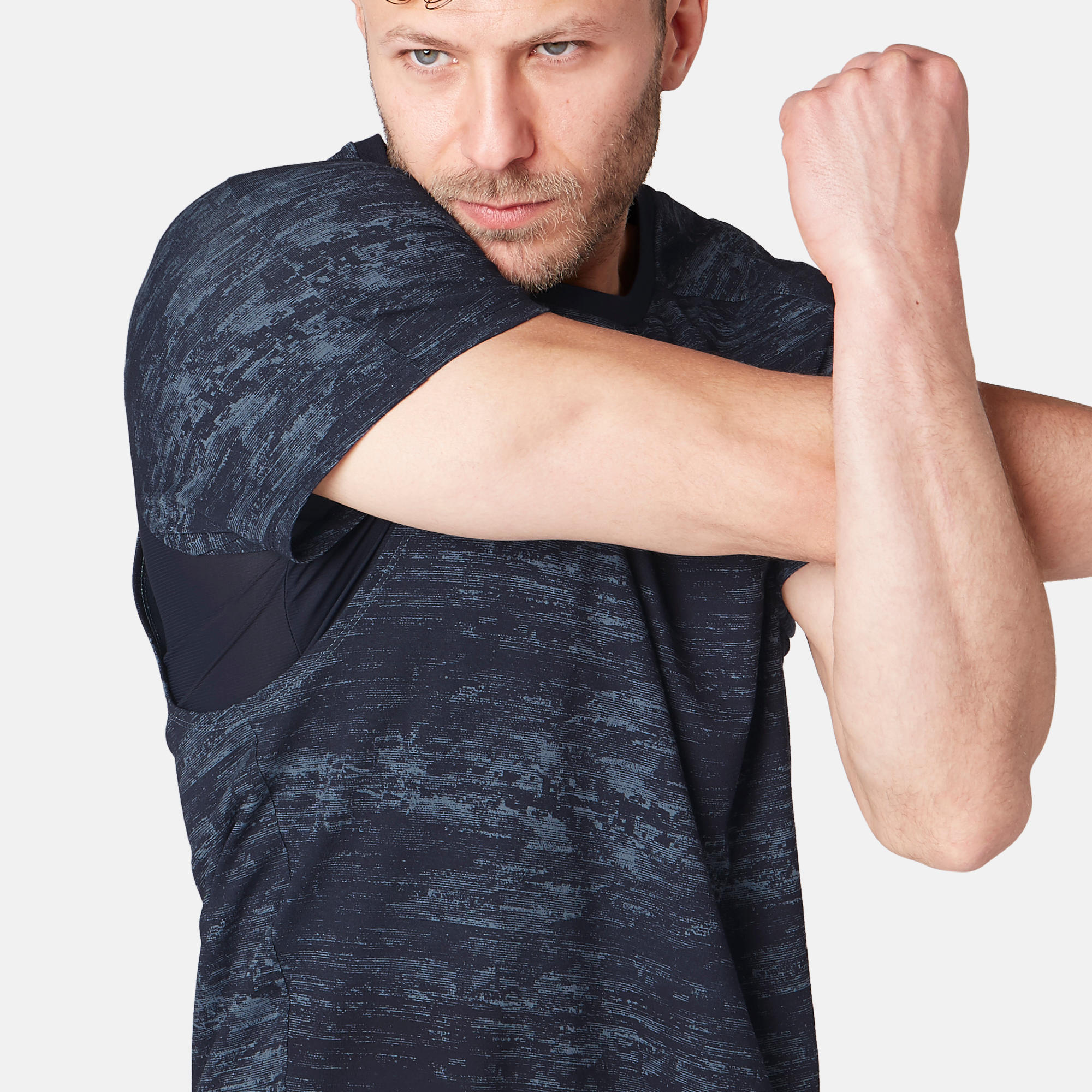 540 Free Move Pilates & Gentle Gym T-Shirt - Navy Blue Print 5/8