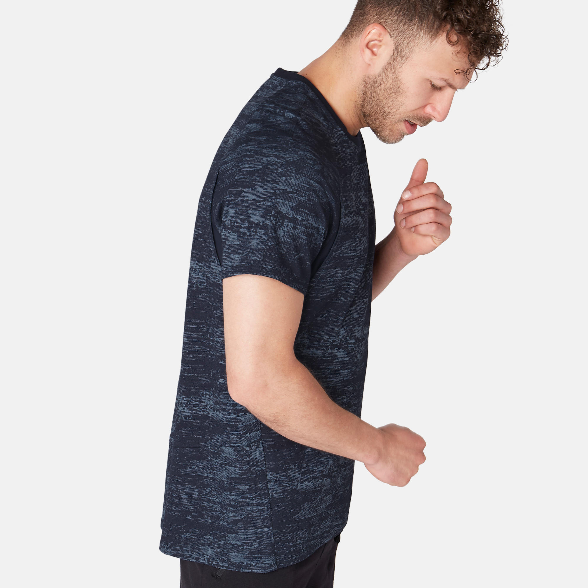 540 Free Move Pilates & Gentle Gym T-Shirt - Navy Blue Print 2/8