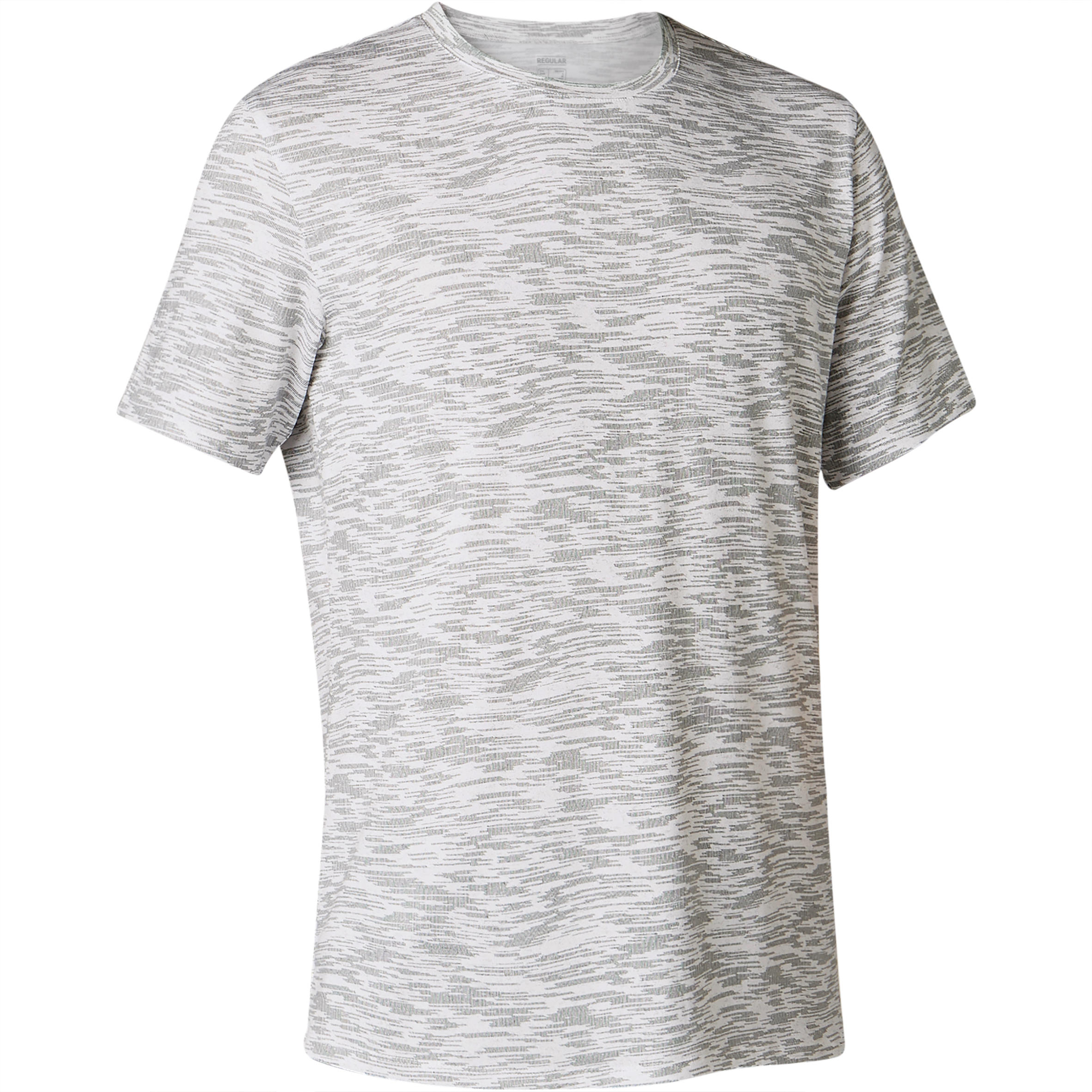 T Shirt 500 regular Pilates Gym douce homme blanc avec motif Decathlon