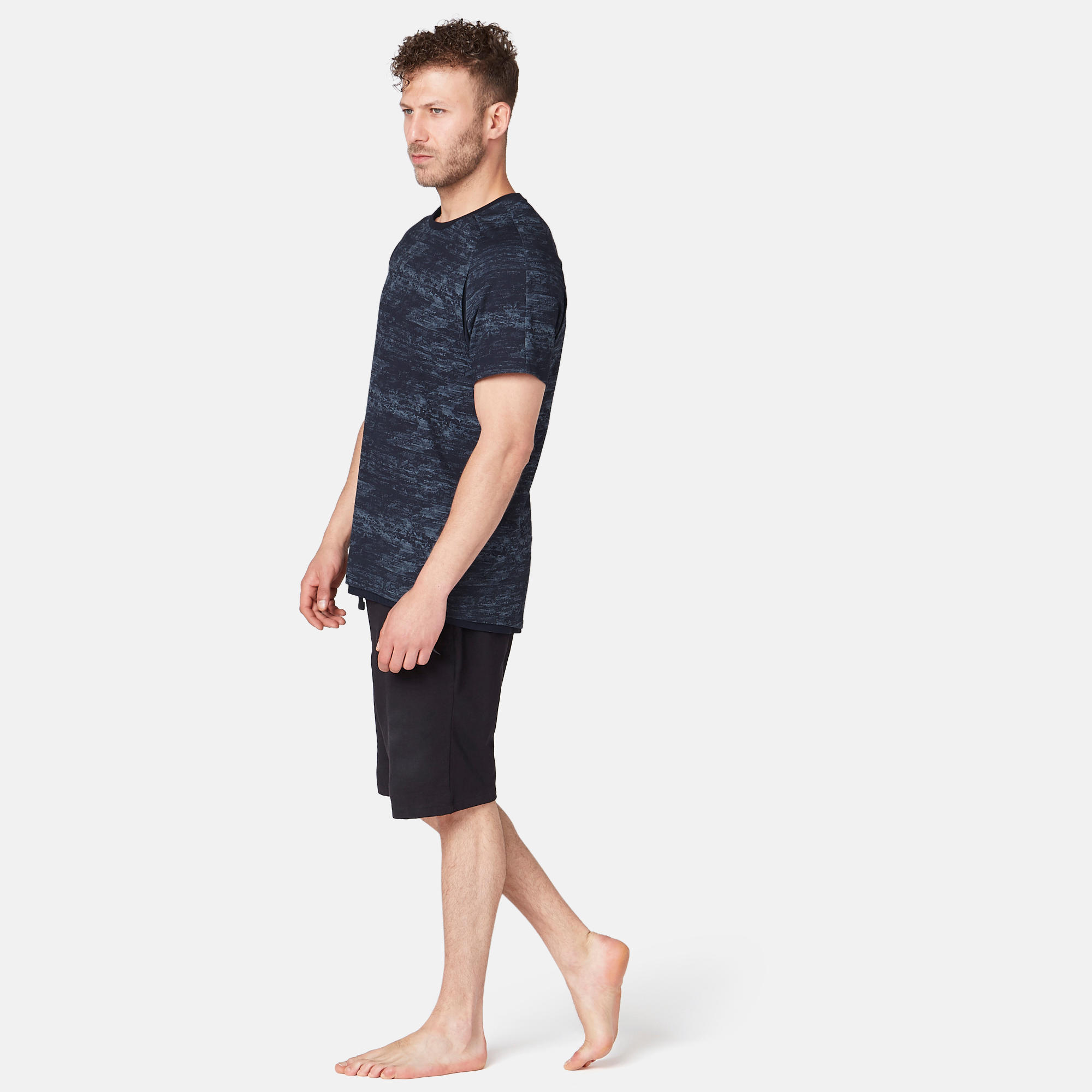 540 Free Move Pilates & Gentle Gym T-Shirt - Navy Blue Print 3/8