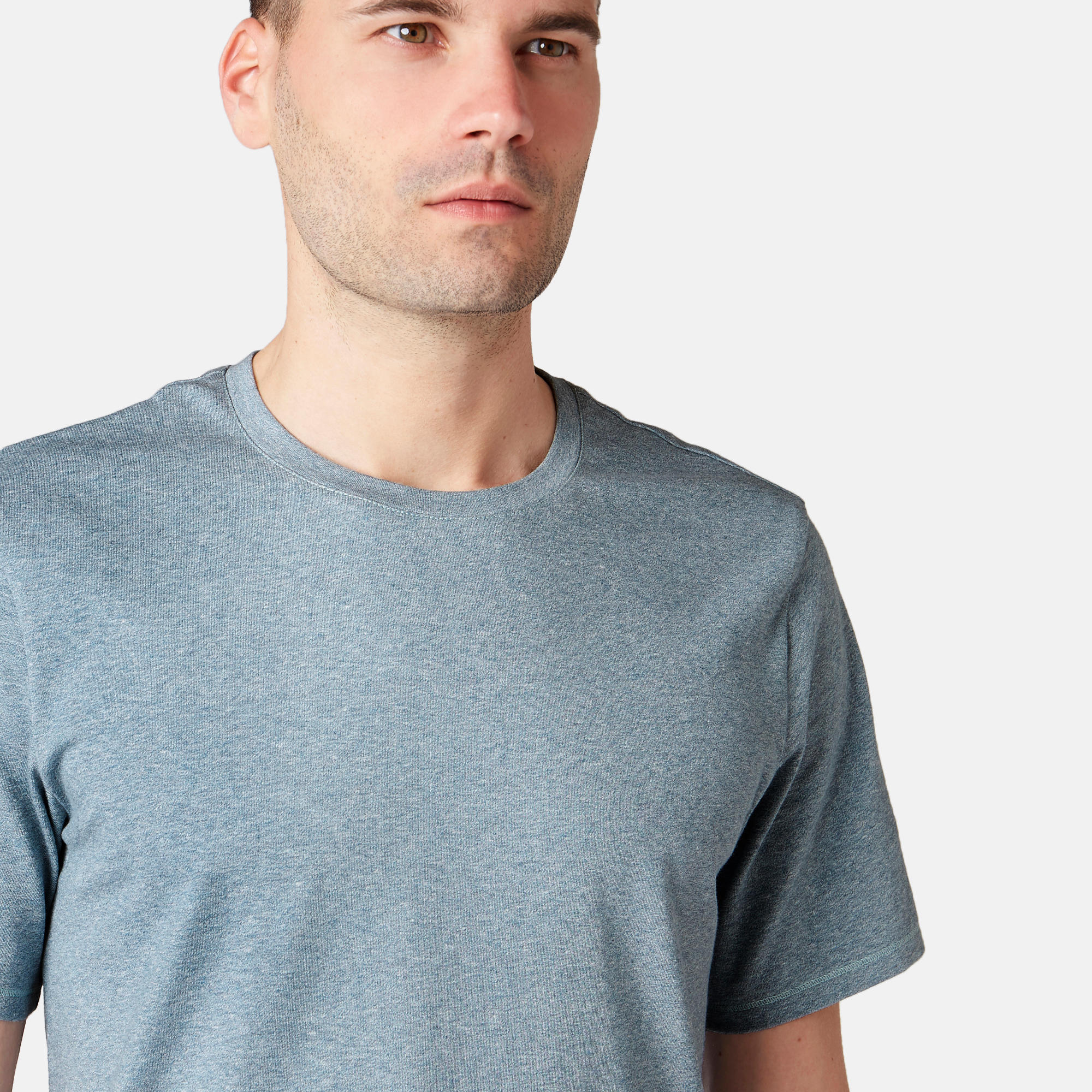 500 Regular-Fit Pilates & Gentle Gym T-Shirt - Mottled Blue 6/6