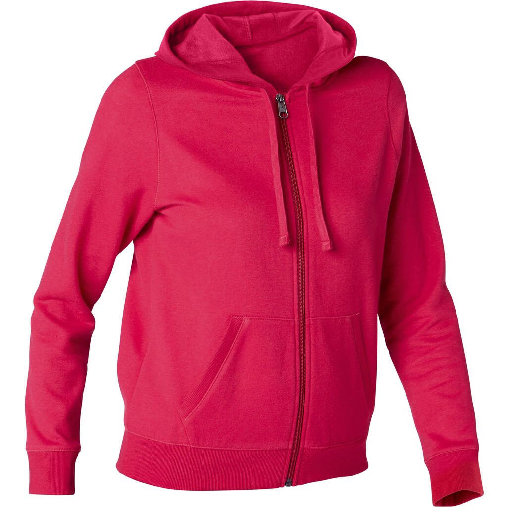 520 Women's Pilates & Gentle Gym Hooded Jacket - Dark Red