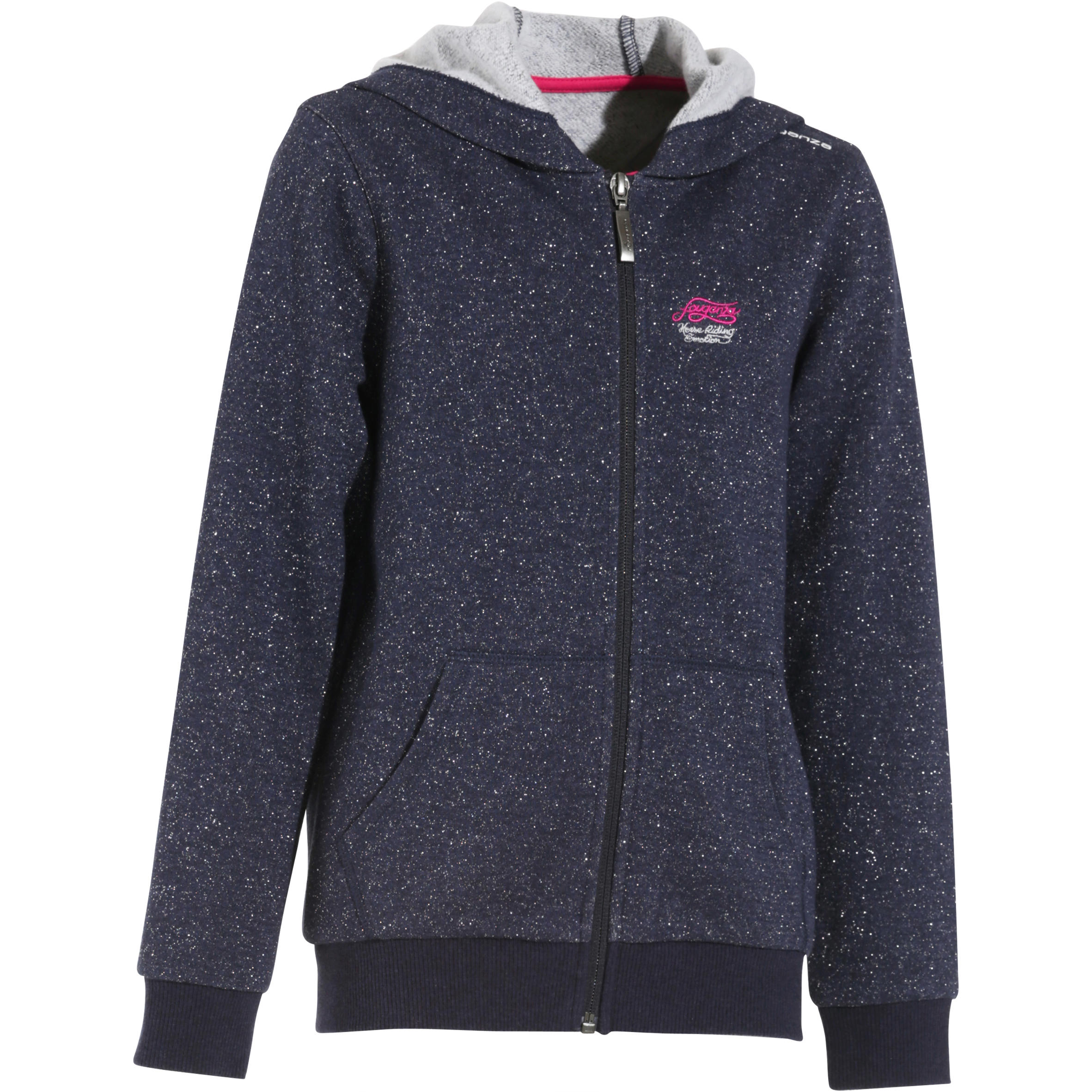 Children's Horse Riding Sweatshirt - Mottled Navy with Glitter 1/17