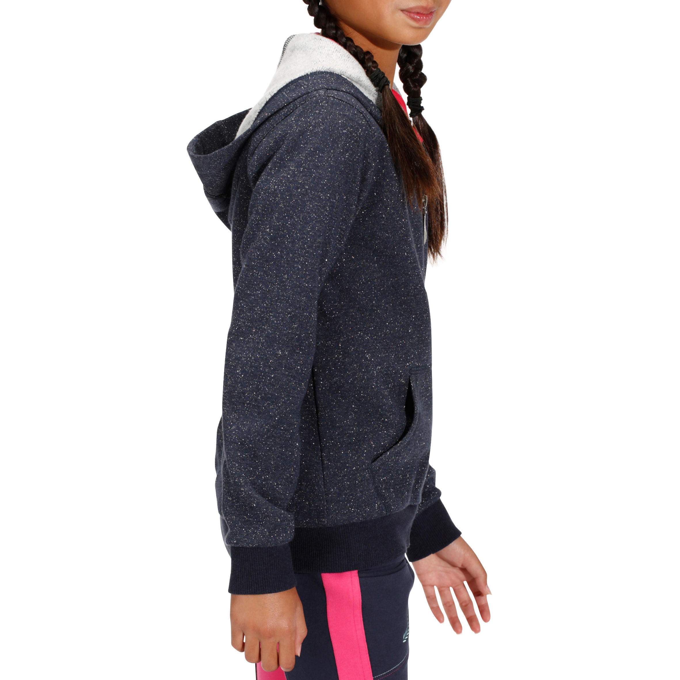 Children's Horse Riding Sweatshirt - Mottled Navy with Glitter 3/17