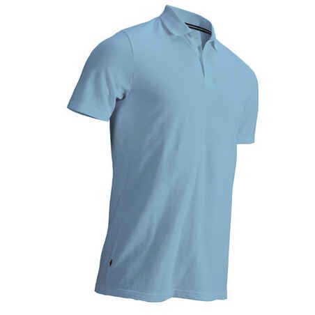 Men's golf short-sleeved polo shirt MW500 sky blue