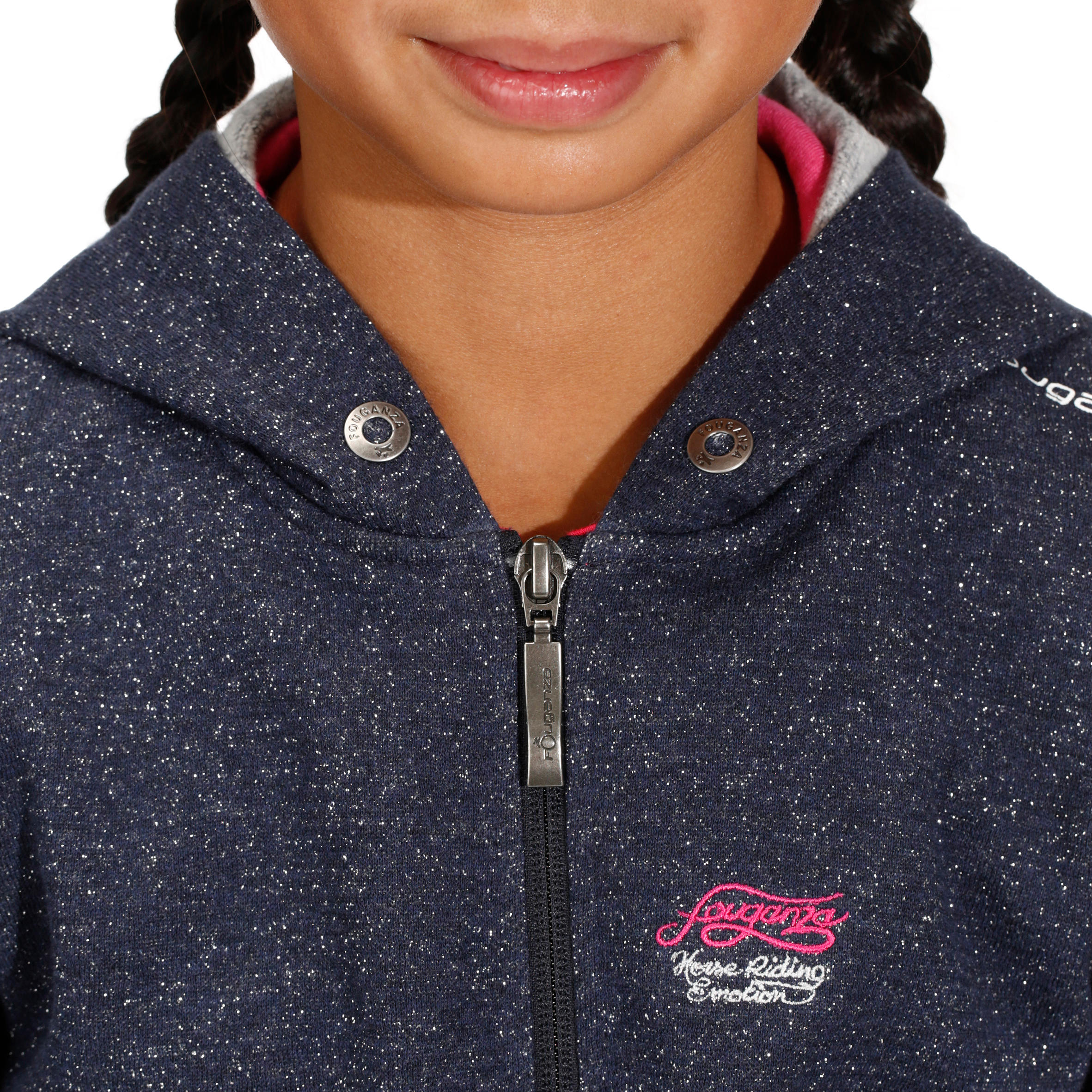 Children's Horse Riding Sweatshirt - Mottled Navy with Glitter 6/17